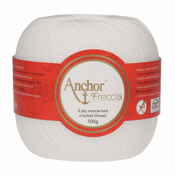 Anchor Freccia No.16 Crochet Cotton 7901 White 100g