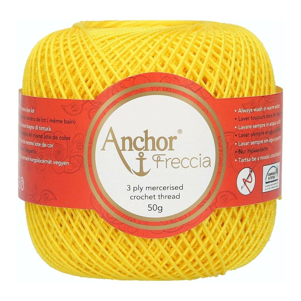 Anchor Freccia No 6 Crochet Cotton 0290 Yellow