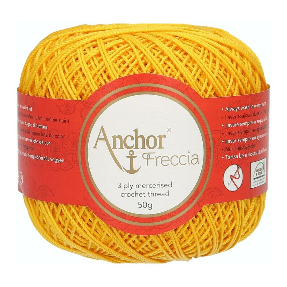 Anchor Freccia No 6 Crochet Cotton 8298 Yellow