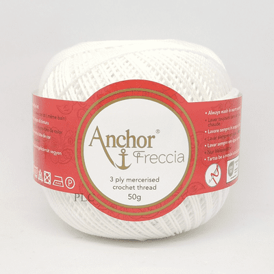 Anchor Freccia No.8 Crochet Cotton 7901 White