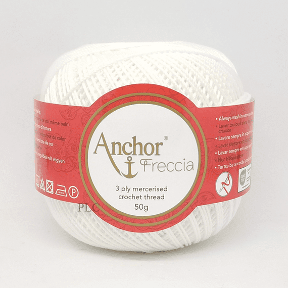 Anchor Freccia No.8 Crochet Cotton 7901 White