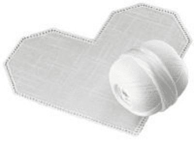 Anchor Home Patchwork Crochet Fabric Shapes HEART Straight Edge White 001