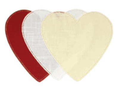 Anchor Home Patchwork Crochet Fabric Shapes LOVE HEART White 001