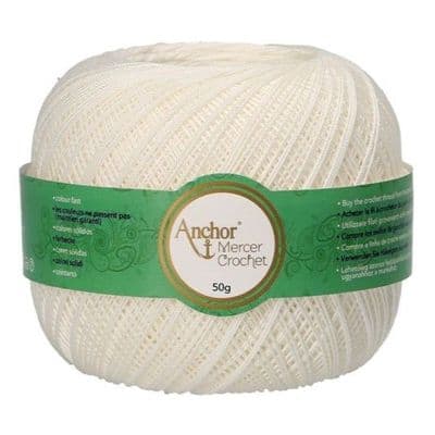 Anchor Mercer No.20 Crochet Cotton 002 Off-White