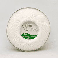 Anchor Mercer No 20 Crochet Cotton 02 Off-White 50g