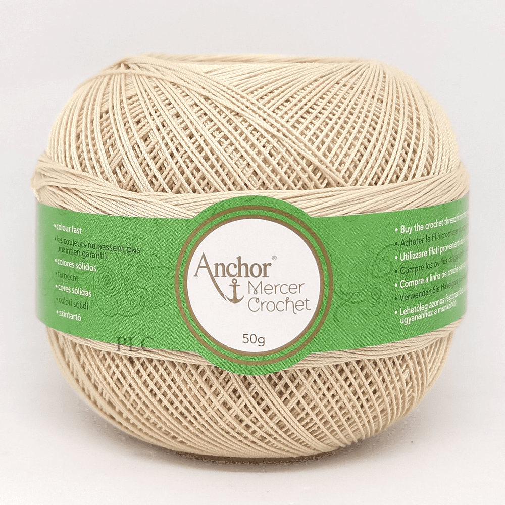 Anchor Mercer No 20 Crochet Cotton 387 Beige 50g
