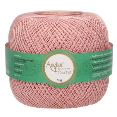 Anchor Mercer No.20 Crochet Cotton 968 Dusky Pink