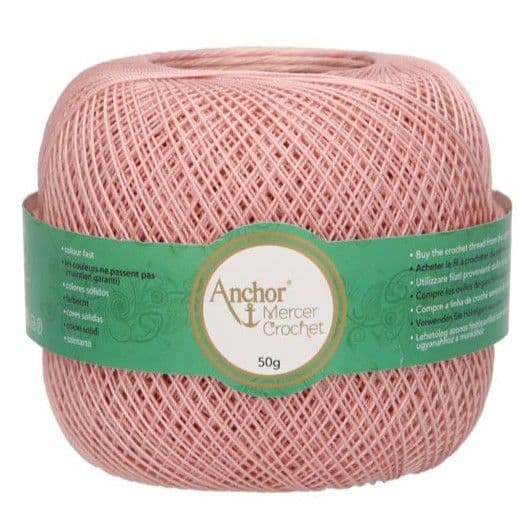 Anchor Mercer No 20 Crochet Cotton 968 Dusky Pink