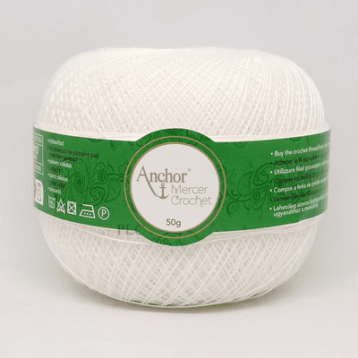 Anchor Mercer No.40 Crochet Cotton 02 Off-White 50g