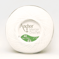 Anchor Mercer No.40 Crochet Cotton 7901 White 50g