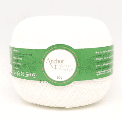 Anchor Mercer No.40 Crochet Cotton 7901 White 50g