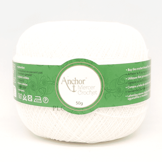 Anchor Mercer No.40 Crochet Cotton 7901 White 50g