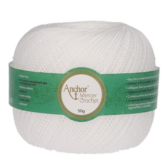 Anchor Mercer No 60 Crochet Thread 7901 White