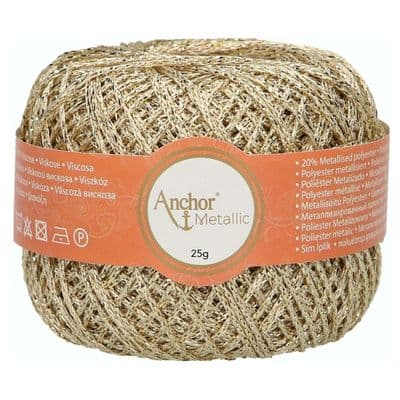 Anchor Metallic Crochet No.5 Thread 303 White Gold
