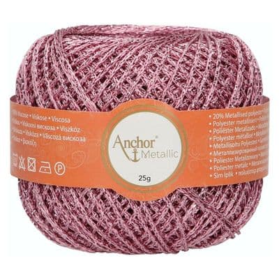 Anchor Metallic Crochet No.5 Thread 306 Pale Pink