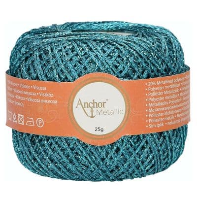 Anchor Metallic Crochet No.5 Thread 312 Turquoise