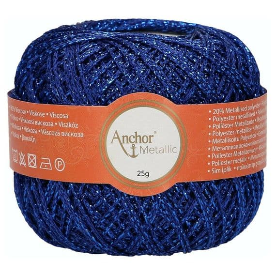 Anchor Metallic Crochet No.5 Thread 320 Blue