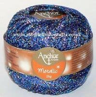 Anchor Metallic Crochet No.5 Thread 330 Blue Multi