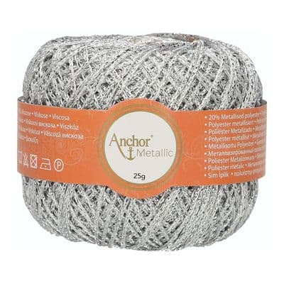 Anchor Metallic Crochet No.5 Thread 301 Silver