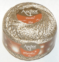 Anchor Metallic Crochet No.5 Thread 303 White Gold