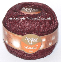 Anchor Metallic Crochet No.5 Thread 319 Burgundy DISCONTINUED