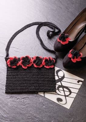 Anchor Metallic Crochet Roses Clutch Bag FREE