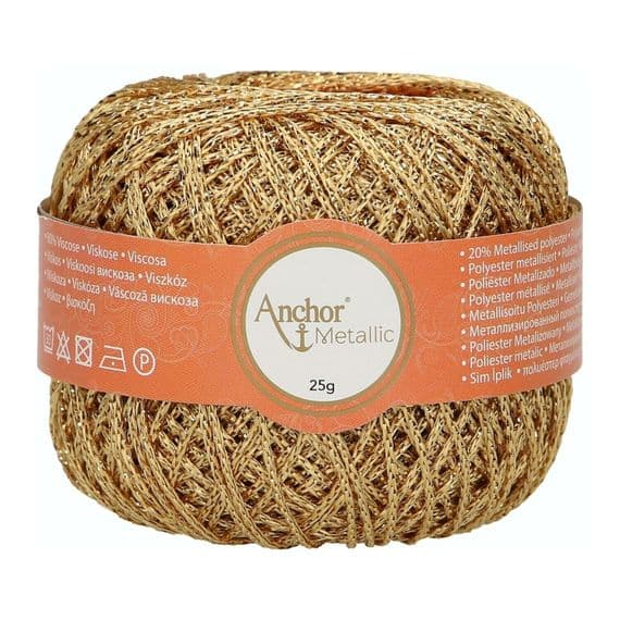 Anchor Metallic Crochet Thread No.5 - 300 Gold