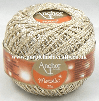 Anchor Metallic Crochet Thread No.5 - 302 Pale Gold