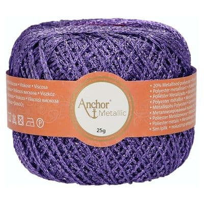 Anchor Metallic Crochet Thread No.5 - 310 Purple