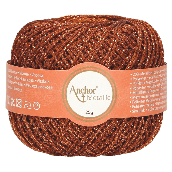Anchor Metallic Crochet Thread No.5 - 314 Copper