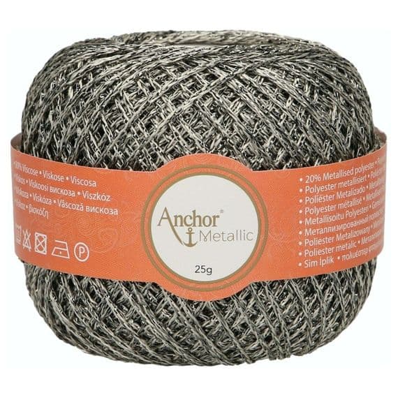 Anchor Metallic Crochet Thread No.5 - 324 Pewter