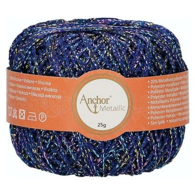 Anchor Metallic Crochet Thread No.5 - 330 Blue Multi