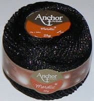 Anchor Metallic Crochet Thread No.5 - 342 Black