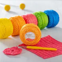 Anchor Metallic Crochet Thread No.5 - 343 Neon Yellow