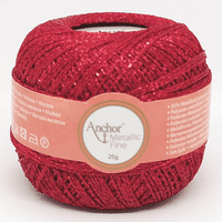 Anchor Metallic Fine Crochet Thread 318 RED