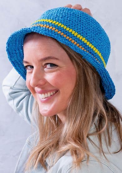 Anchor Metallic & Fino Crochet Bucket Hat FREE