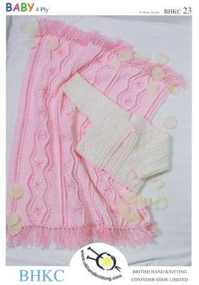 Baby Jacket & Pram Blanket Crochet Pattern BHKC 23