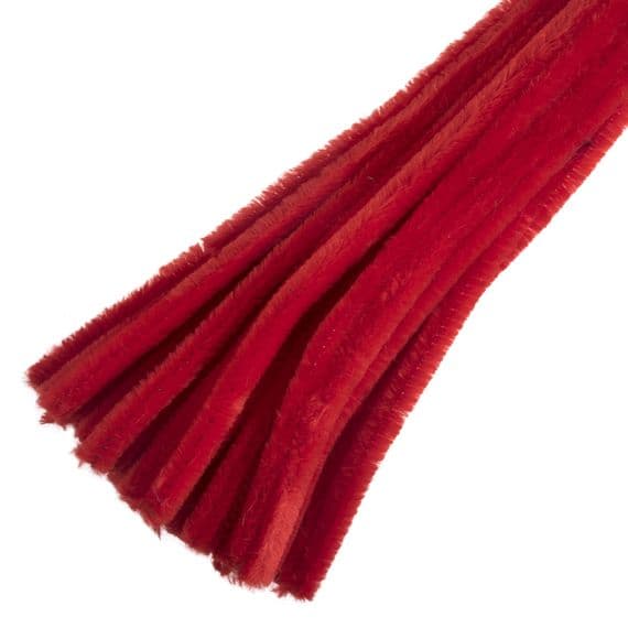 Chenille Wires 12mm x 30cm Red