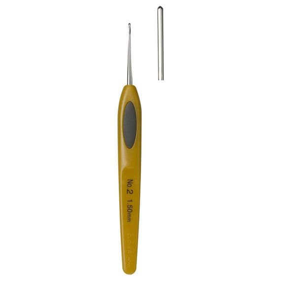 Clover Soft Touch Steel Crochet Hook 1.50mm (No.2)