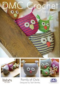 DMC Amigurumi Family of OWLS Crochet Pattern 14934L/2