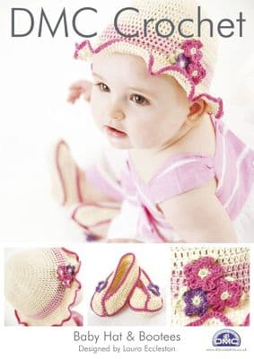 DMC Baby Hat and Booties Crochet Pattern 14891L/2 REDUCED