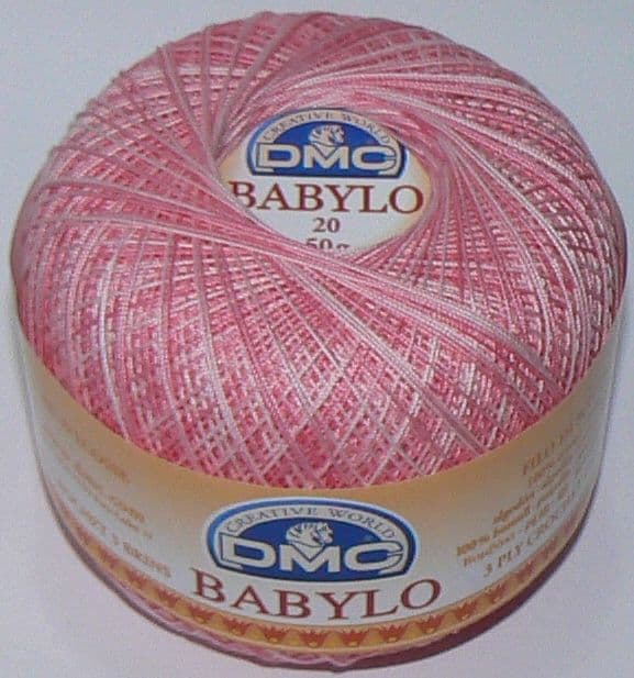 DMC BABYLO Crochet Cotton No 20 062 PINK Multi