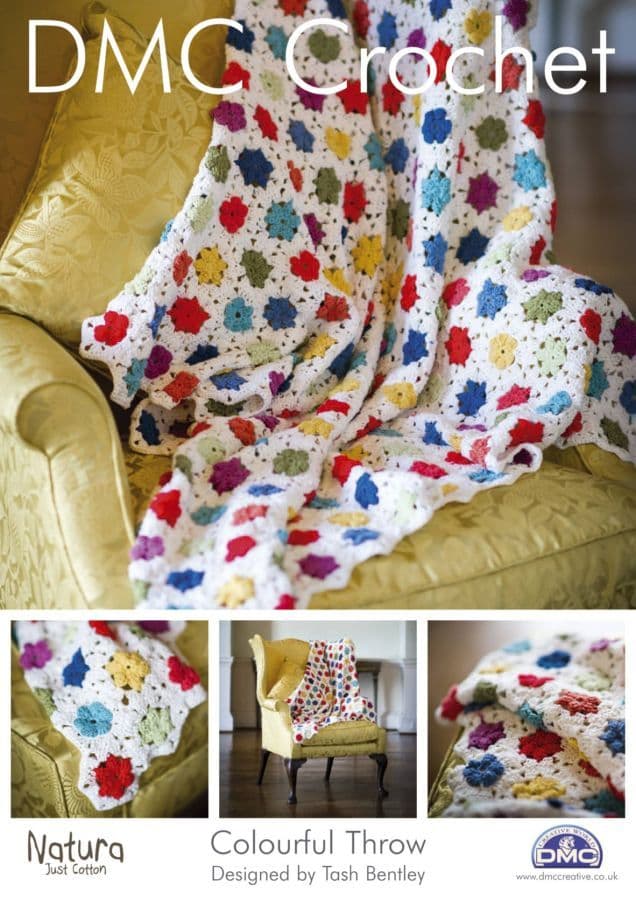 DMC Colourful Throw Crochet Pattern 14894L/2
