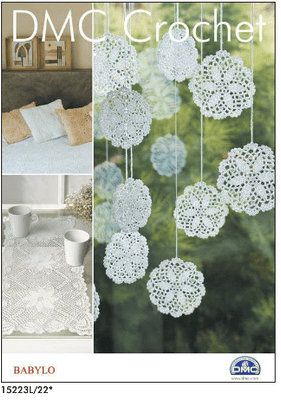 DMC Crochet Babylo Pattern Booklet 1 Snowflake Doily Cushions Table Runner