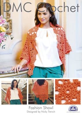 DMC Fashion Shawl Crochet Pattern 14887L/2