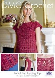 DMC Lace Effect Evening Top Crochet Pattern 14926L/2 REDUCED