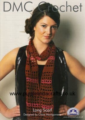DMC Long Scarf Crochet Pattern 11884L/2 REDUCED