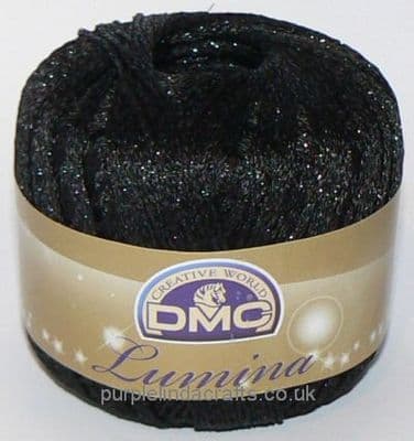 DMC Lumina Metallic Crochet Thread L310 Black