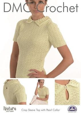 DMC Natura Crop Sleeve Top Crochet Pattern 15271