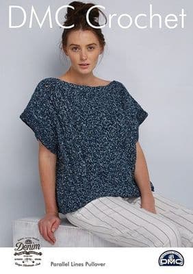 DMC Natura Denim Pullover Crochet Pattern REDUCED